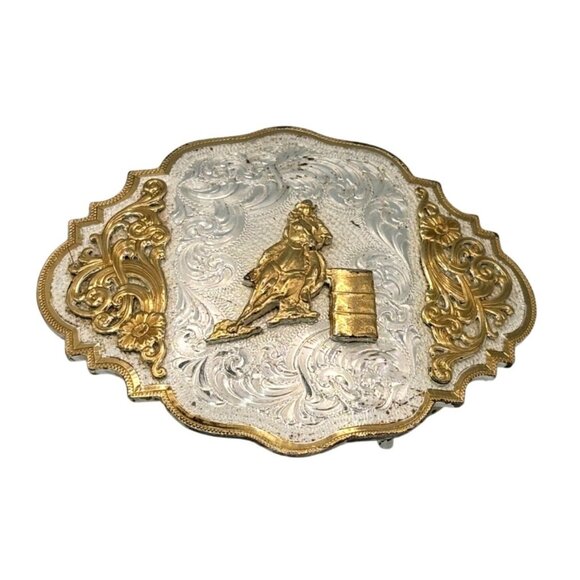 Montana Silversmiths Other - Gold and Silver Barrel Racer Buckle, 4 1/2" x 4" Montana Silversmiths